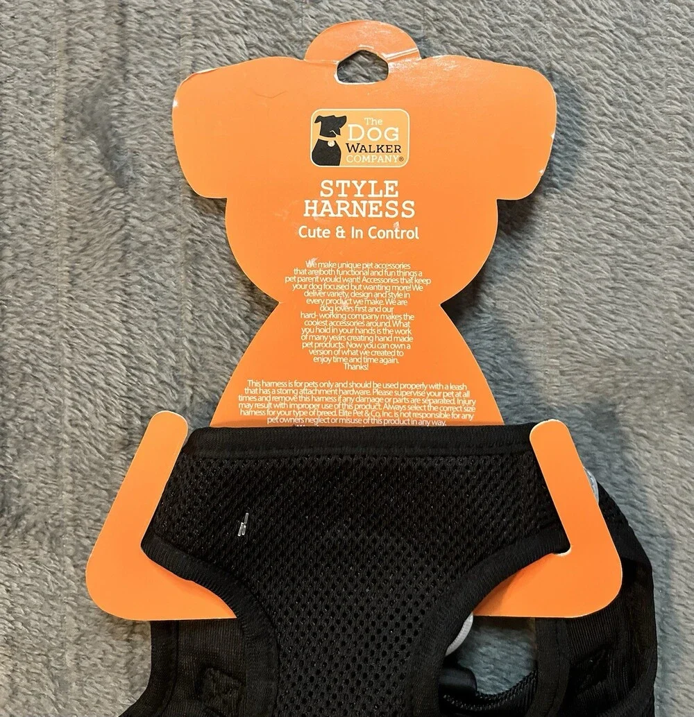 The Dog Walker Co., Black Puppy/Dog Harness, Small